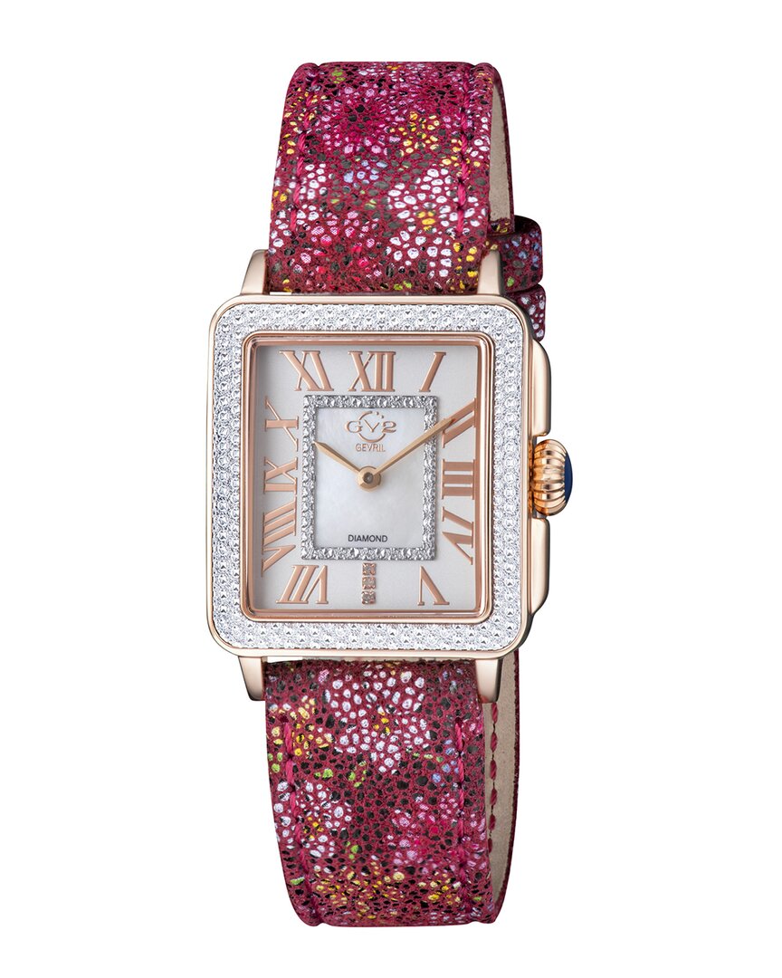 Gv2 Women's Padova Floral Diamond Watch