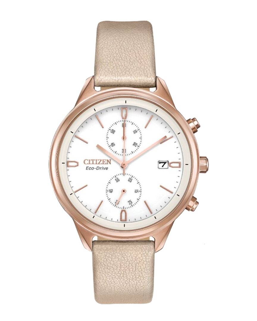 Citizen Women's Eco-drive Chandler 39mm Rose Goldtone Stainless Steel & Vegan Leather Strap Watch