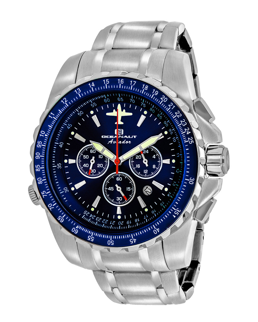 Oceanaut Aviador Pilot Chronograph Quartz Blue Dial Men's Watch Oc0114