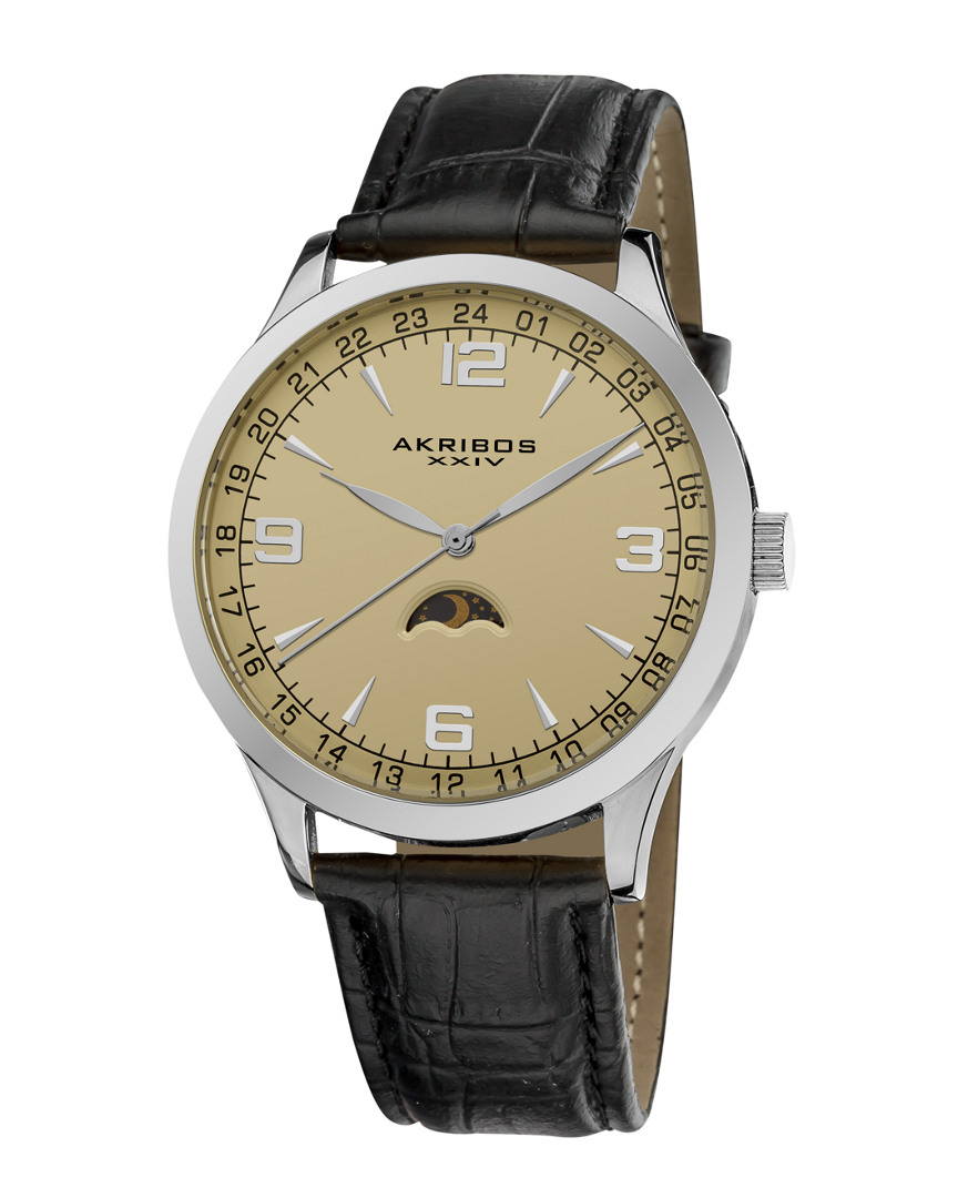 Akribos Xxiv Men's Leather Watch
