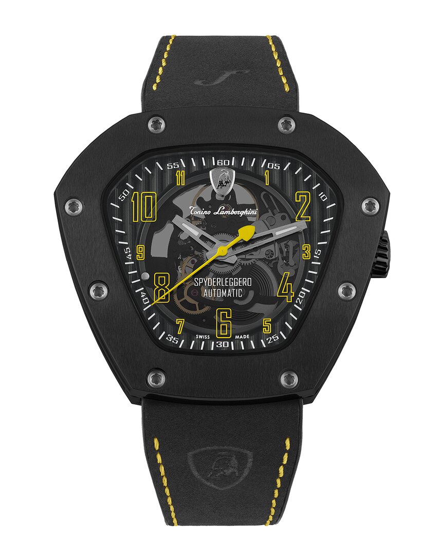 Tonino Lamborghini Men's 'spyderleggero' Watch In Black