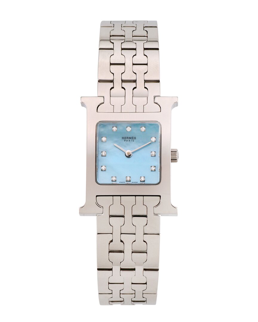 Pre-owned Hermes Hermès Women's Heure H Diamond Watch, Circa 2000's (authentic Pre-loved)