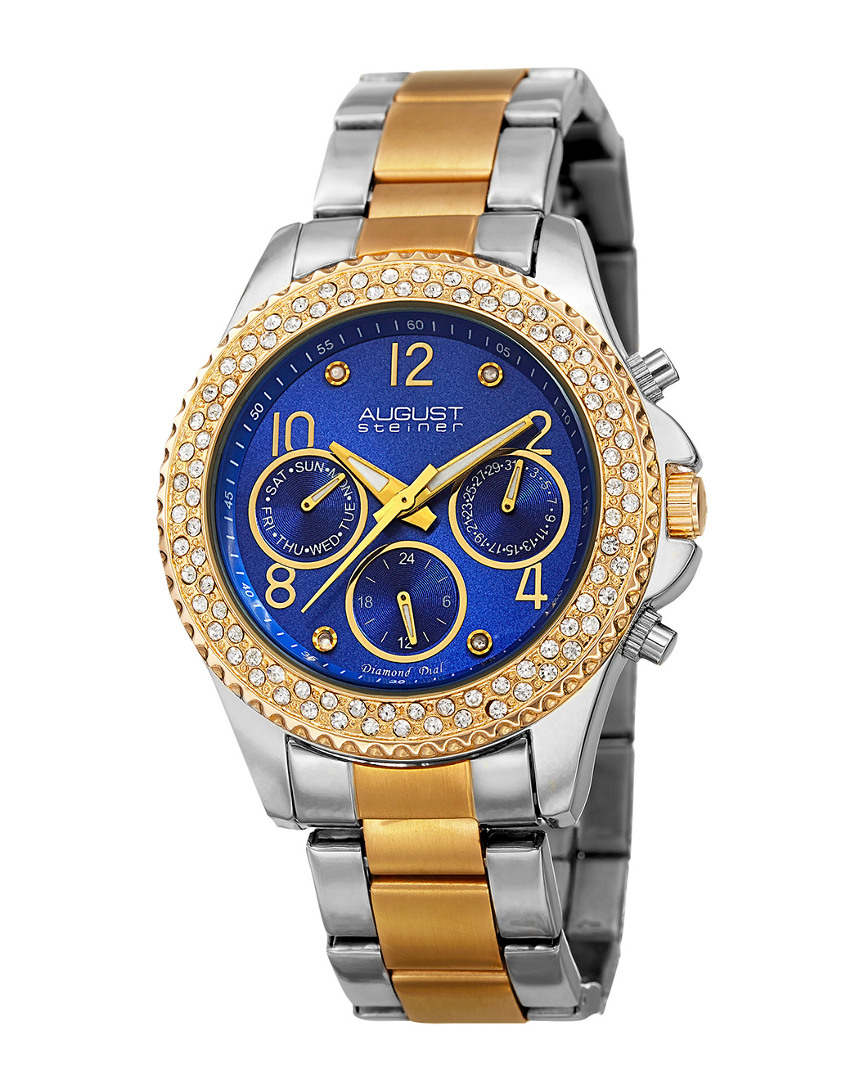 Akribos Xxiv August Steiner Women's Stainless Steel Bracelet Diamond Watch