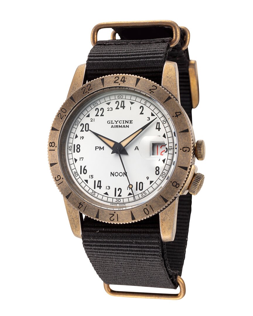Glycine Men's Airman Vintage Noon Watch In Black