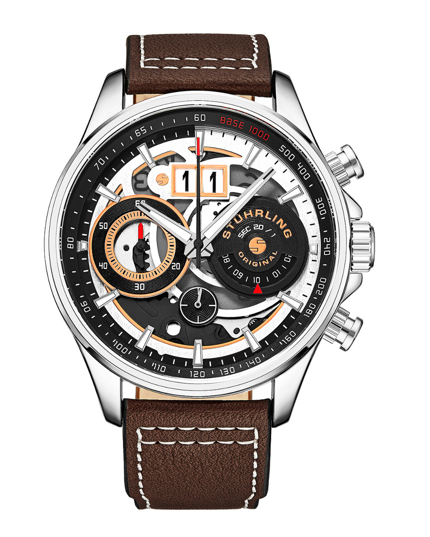 Stuhrling Original Aviator Mens Chronograph Quartz Watch M17009 In