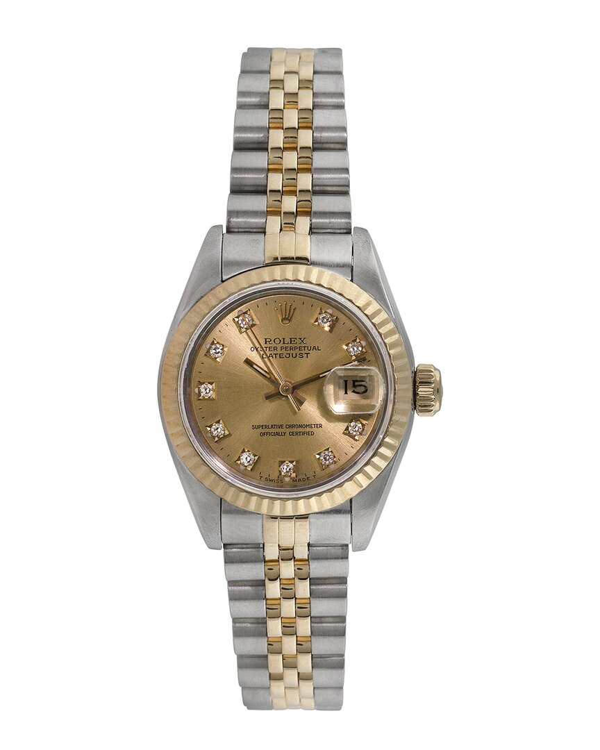 Heritage Rolex Rolex Women's Datejust Diamond Watch, Circa 1990s (authentic )
