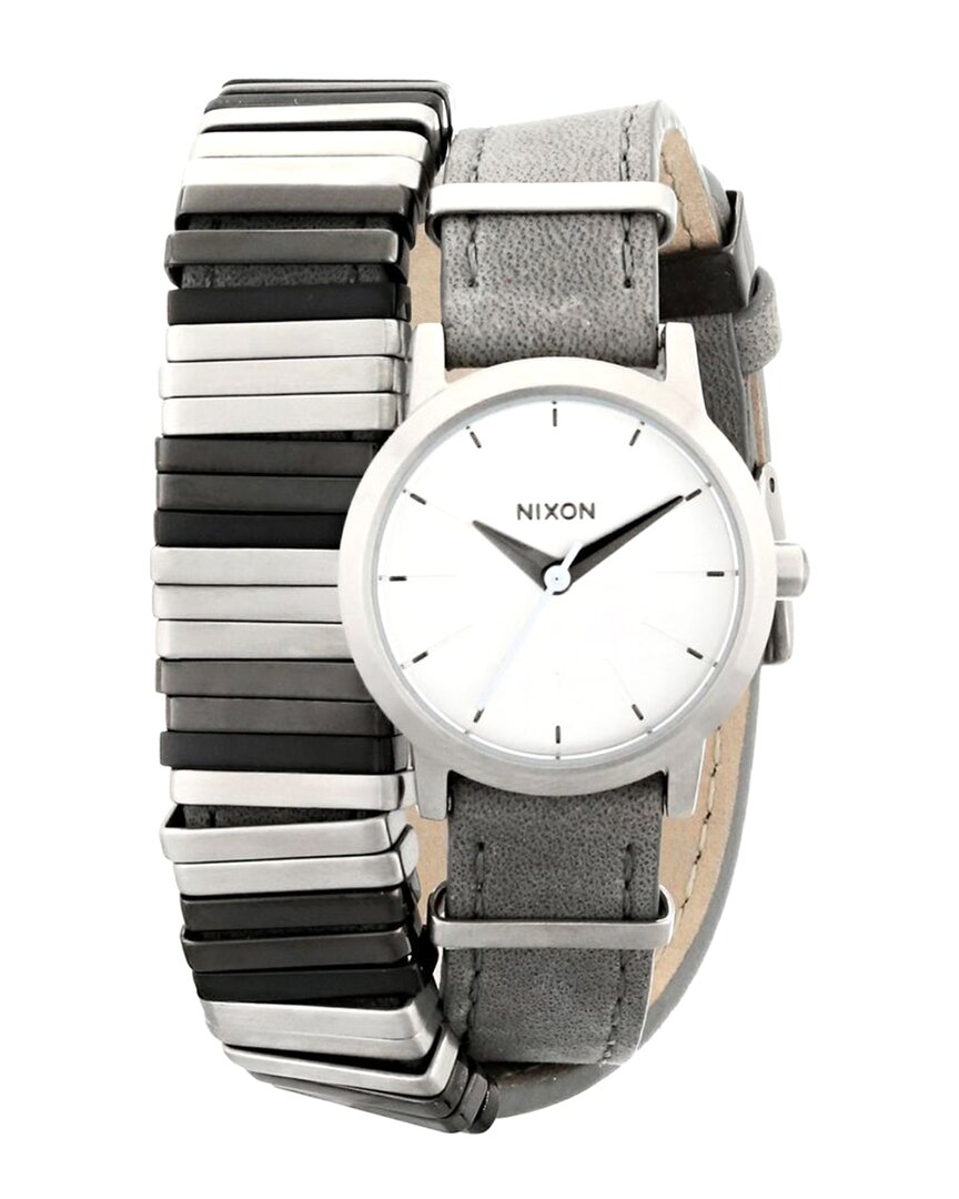 Nixon Women's Leather Watch In Gray
