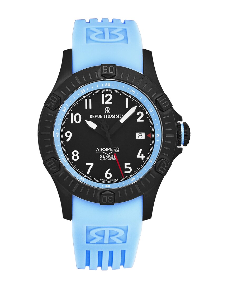 Revue Thommen Air Speed Automatic Black Dial Men's Watch 16070.4775 In Black / Blue