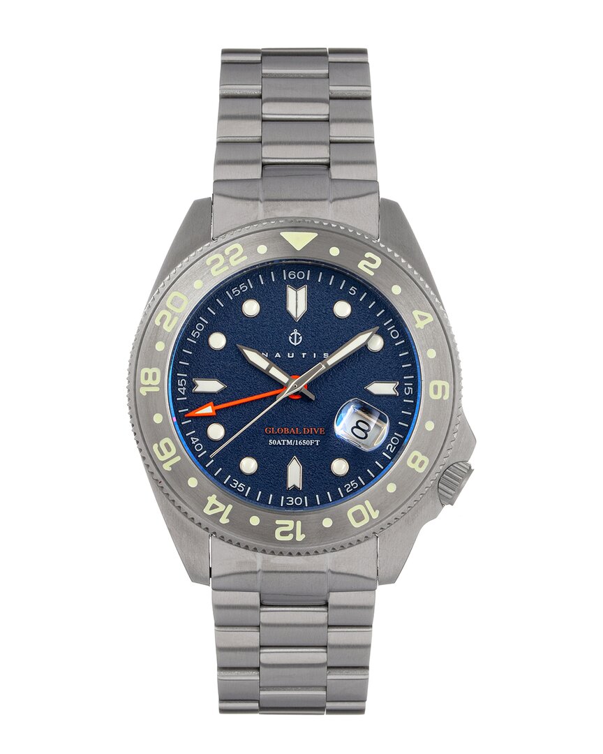 Nautis Global Dive Blue Dial Men's Watch 18093g-f In Blue/silver Tone