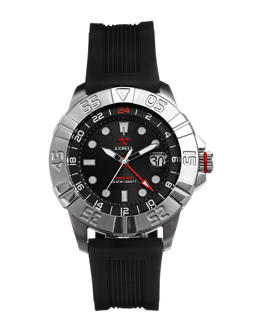 Axwell Barrage Strap Watch With Date In Black