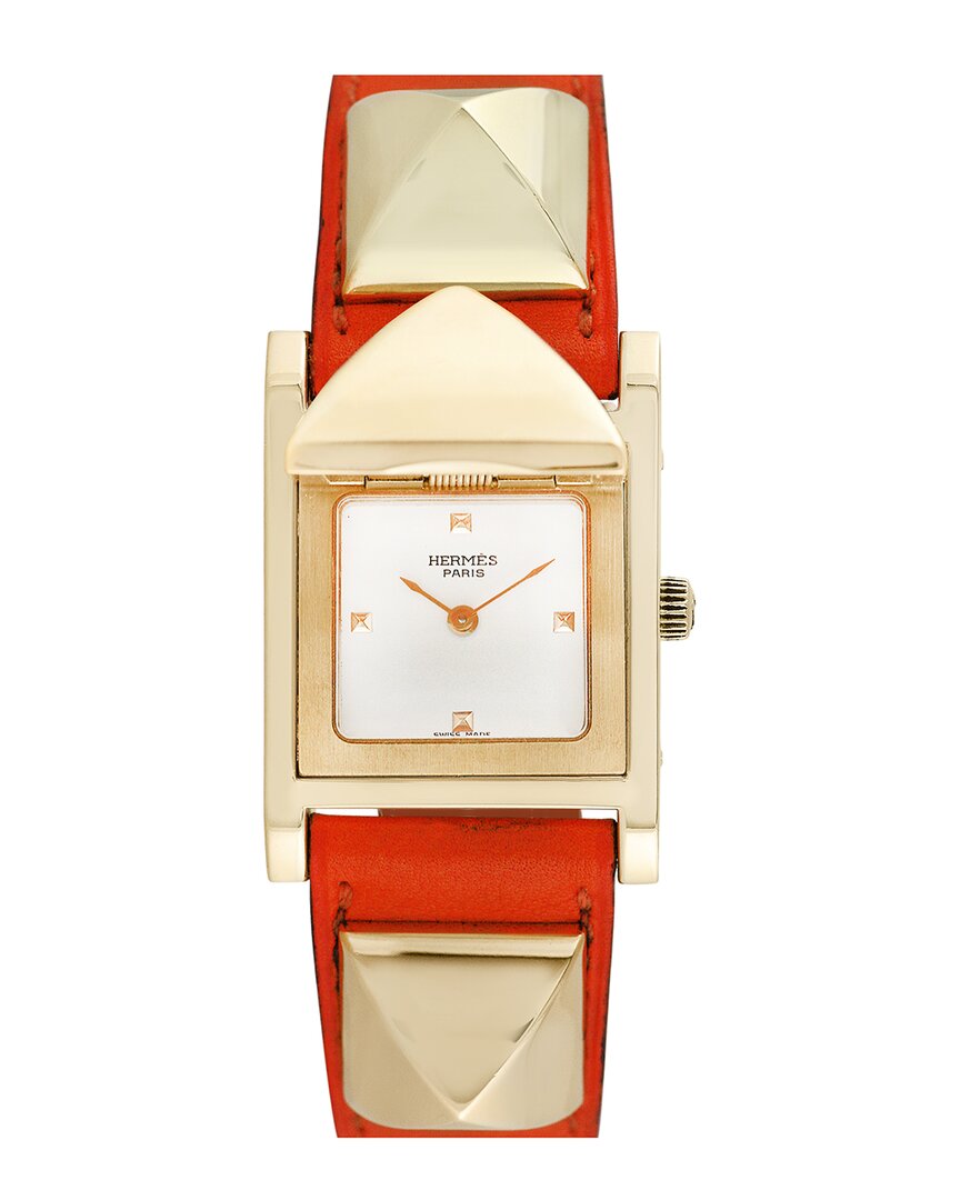 Pre-owned Heritage Hermes Hermès 2000s Women's Medor Watch (authentic )