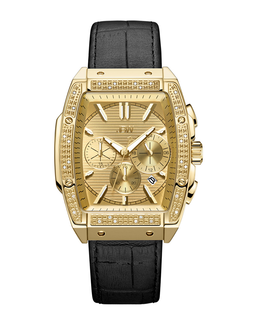 Jbw Men's Echelon Diamond (1/4 Ct. T.w.) Watch In 18k Gold-plated Stainless Steel 41mm