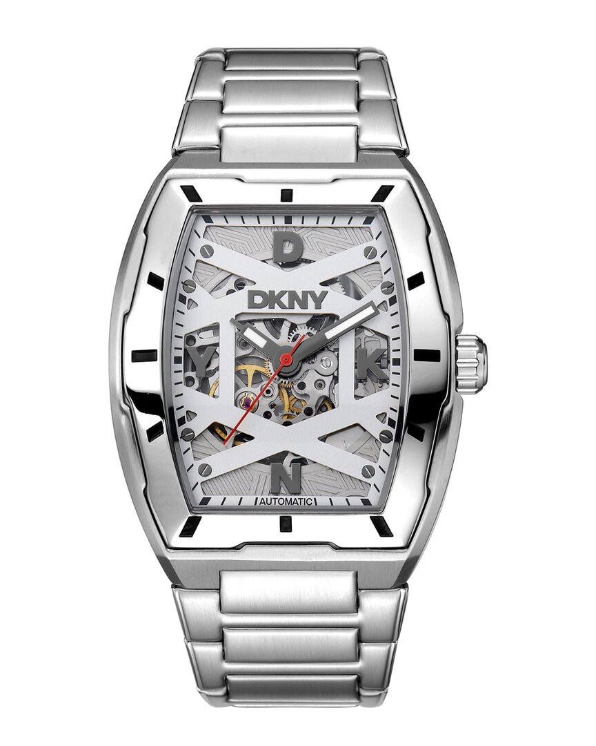 Dkny Men's Urban Automatic Stainless Steel Bracelet Watch, 51mm In Silver
