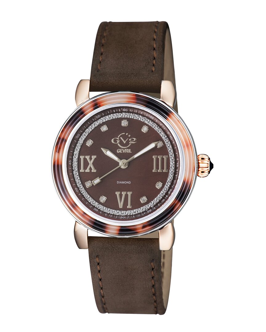 Shop Gv2 Women's Marsala Tortoise Diamond Watch
