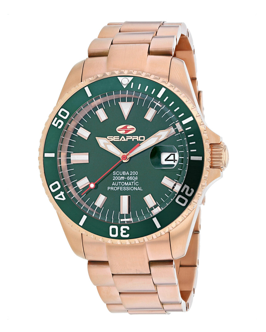 Seapro Scuba 200 Automatic Green Dial Mens Watch Sp4323 In Gold Tone / Green / Rose / Rose Gold Tone
