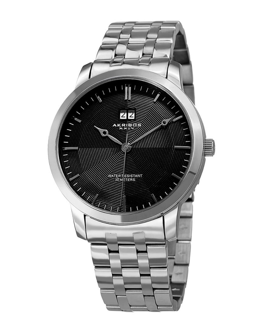 Akribos Xxiv Men's Stainless Steel Watch In Gray