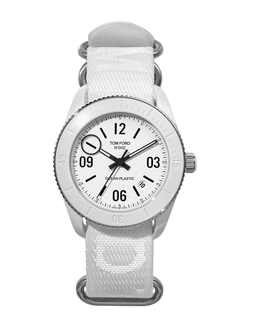 Tom Ford Unisex 002 Ocean Plastic Sport Watch In White