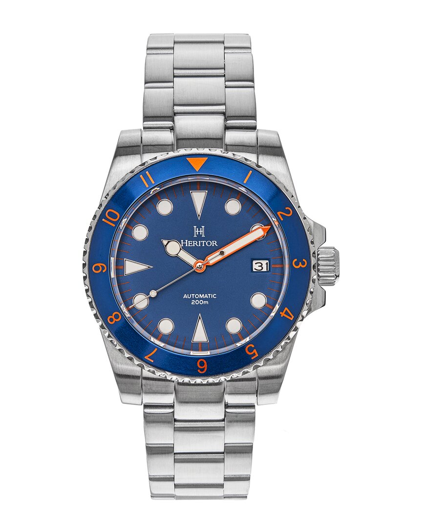 Heritor Automatic Luciano Bracelet Watch With Date In Blue