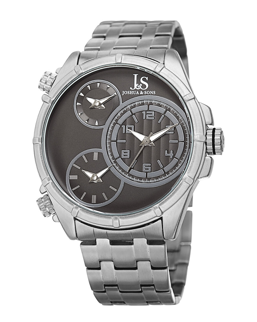 Joshua And Sons Joshua & Sons Men's Stainless Steel Watch In Gray