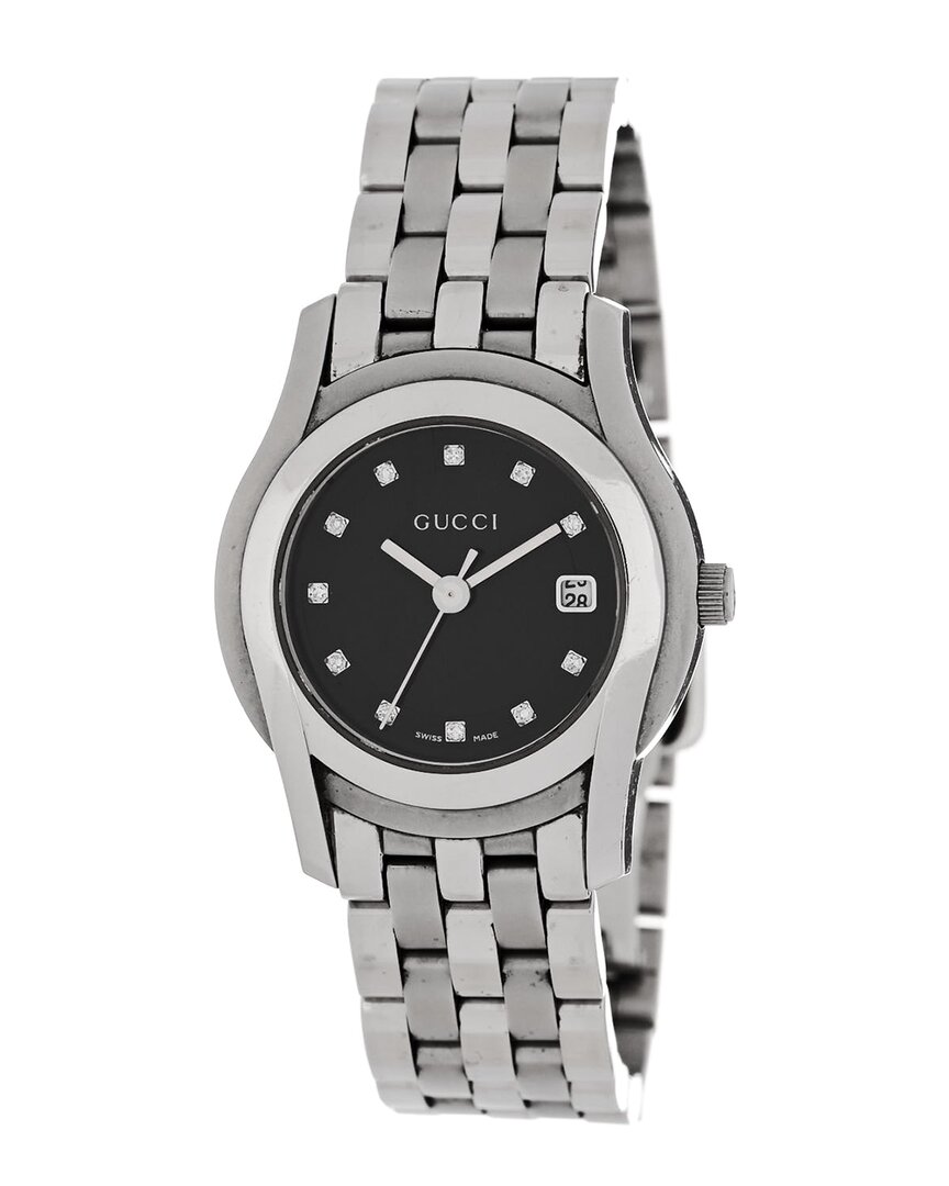 Gucci Stainless Steel Diamond 5500l Quartz Watch (authentic Pre-loved) In Metallic