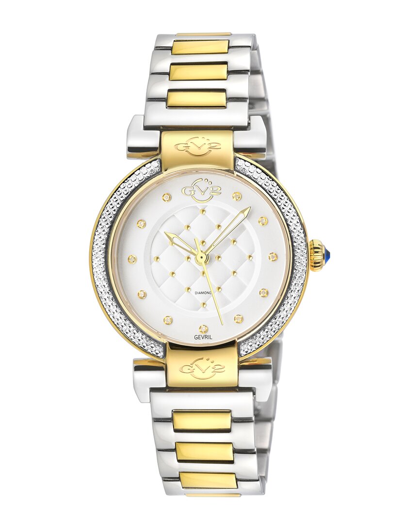 Gv2 Women's Berletta Medio Two-tone Diamond Bracelet Watch/33mm In Green