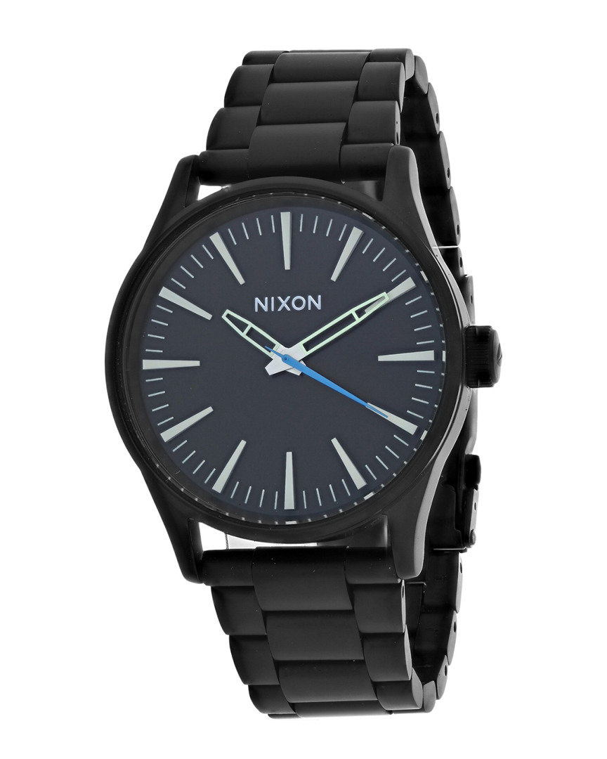 Nixon Men's Sentry 38 Ss Brown Dial Watch In Black
