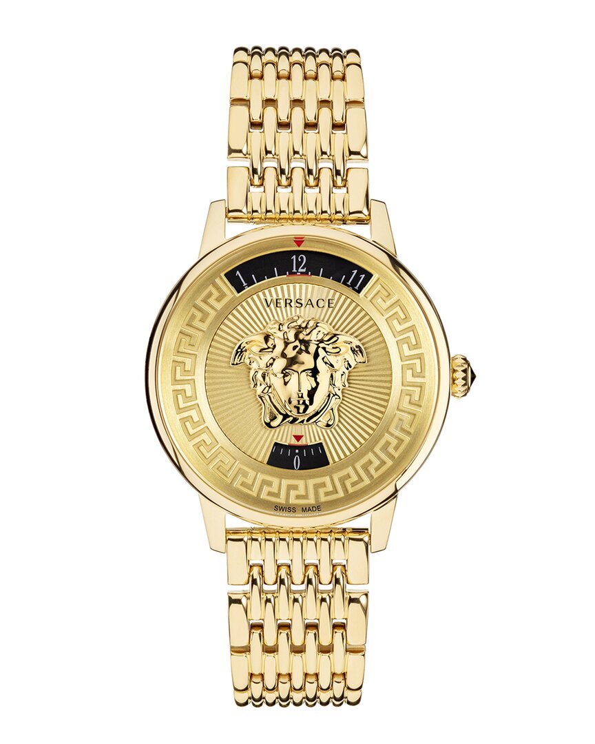 Versace Medusa Icon Bracelet Watch In Yellow Gold
