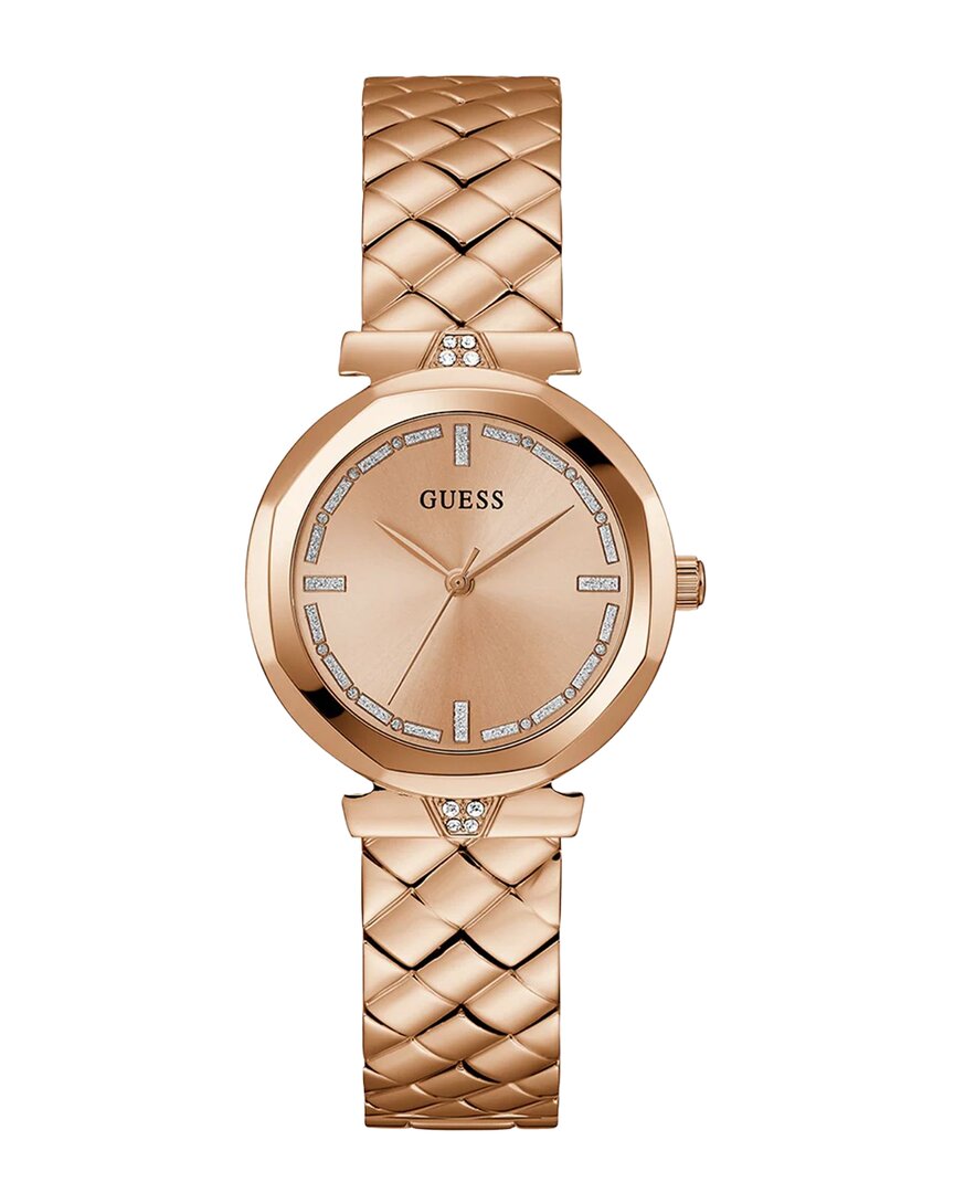 Guess Women's Tone Rose Gold Dial Watch In Gold