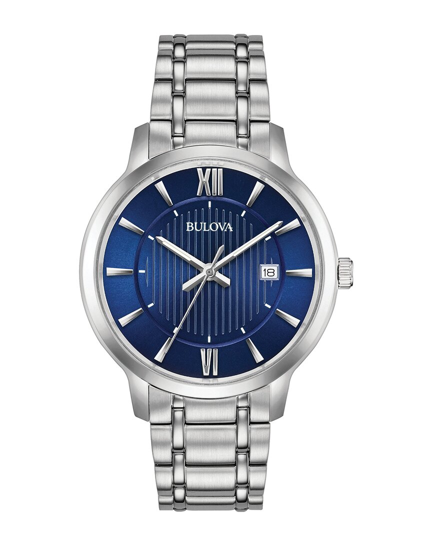 Bulova Men's Classic Blue Dial Watch In Metallic