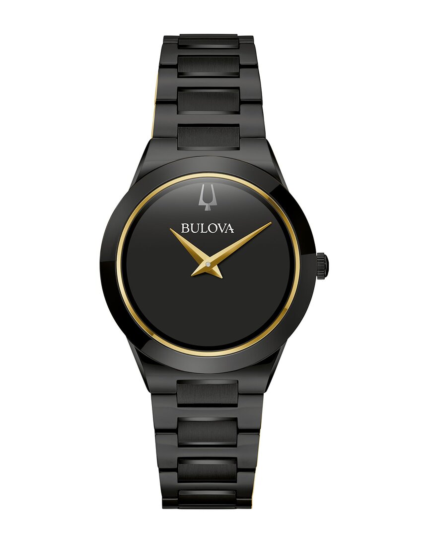 Bulova Modern Womens Black Stainless Steel Bracelet Watch 98l314
