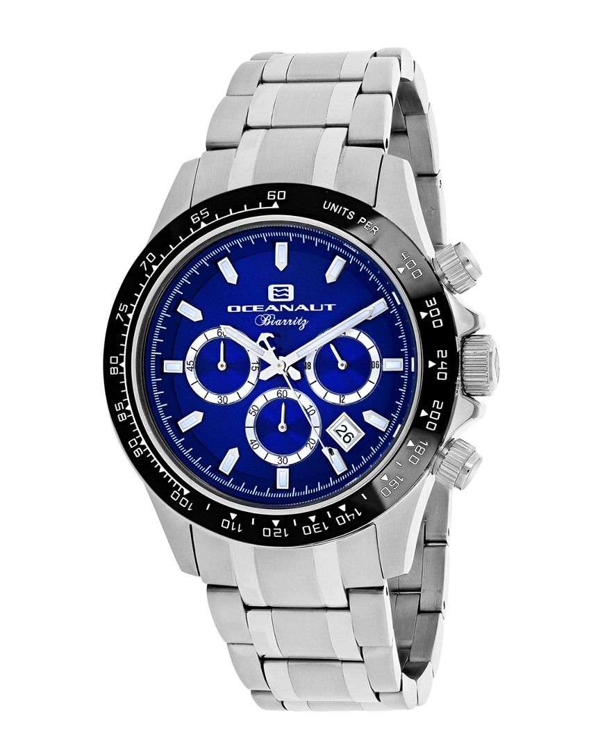 Oceanaut Biarritz Chronograph Quartz Blue Dial Men's Watch Oc6113 In Black / Blue