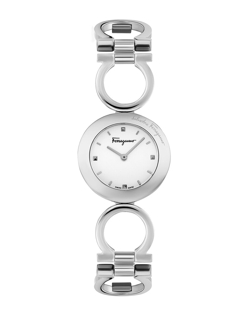 Ferragamo Double Gancini Bracelet Watch In Metallic