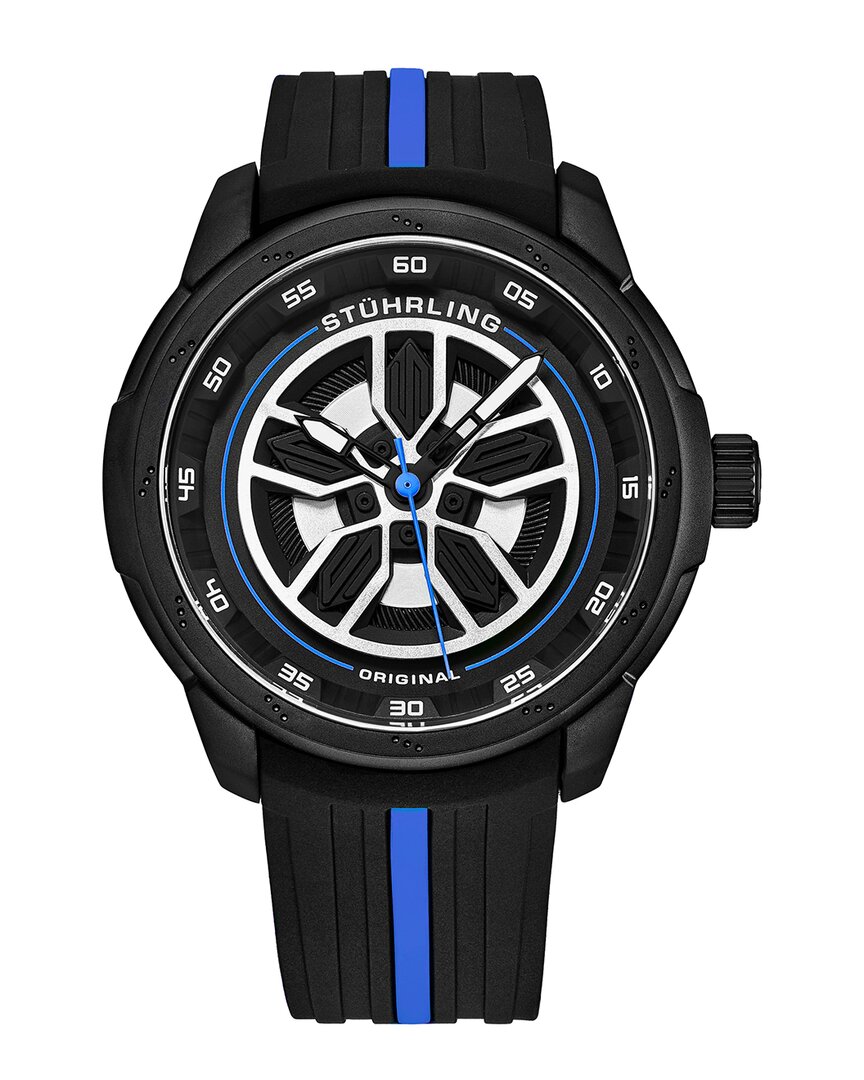 Stuhrling Original Aviator Black Dial Men's Watch M15580 In Black / Blue / Grey / White