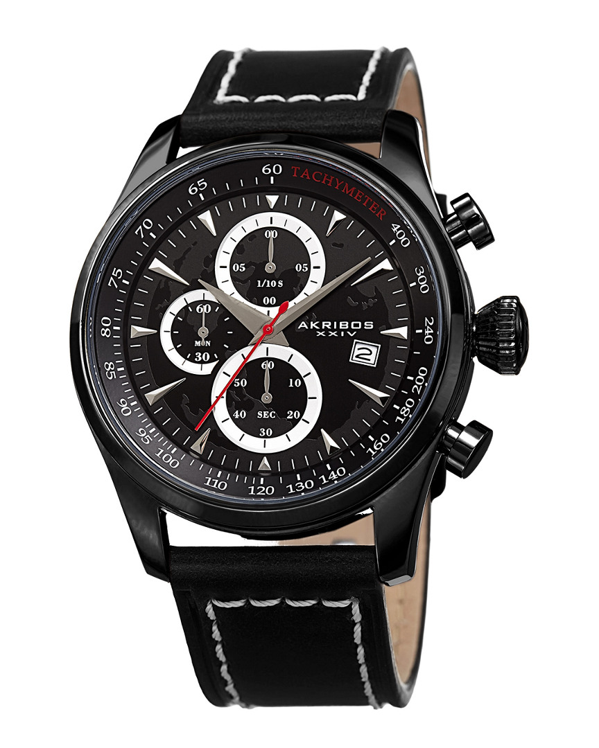 Akribos Xxiv Men's Leather Watch