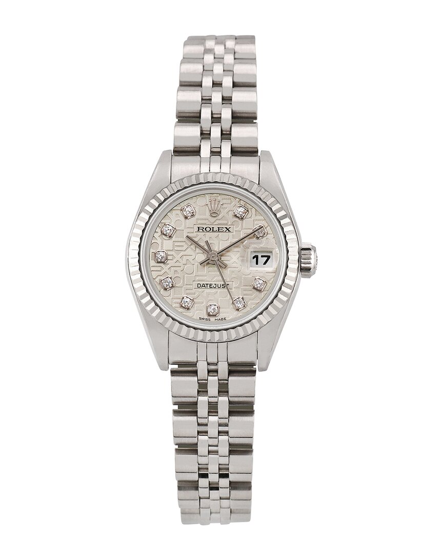 Heritage Rolex Rolex Women's Datejust Diamond Watch, Circa 2000's (pre-loved) In Metallic