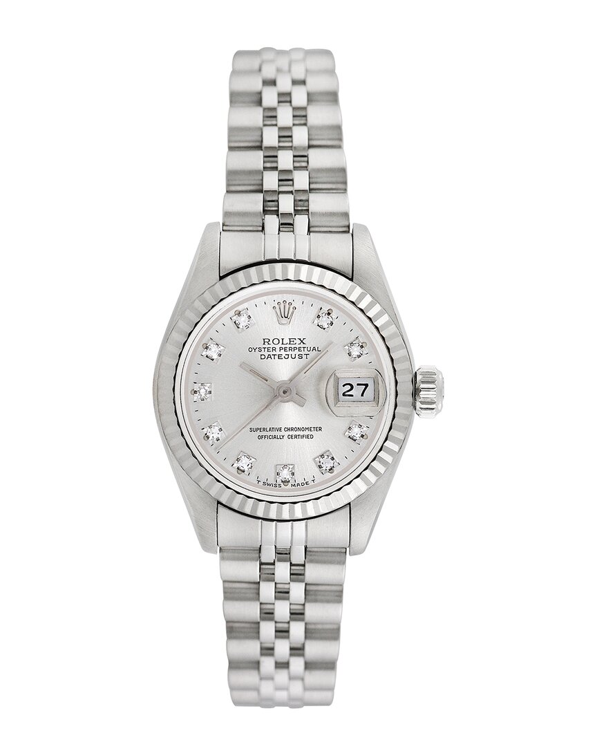 Heritage Rolex Rolex Women's Datejust Diamond Watch, Circa 1990's (pre-loved) In Metallic
