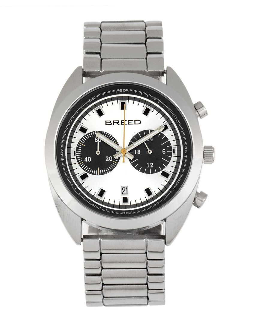 Breed Racer Chronograph Bracelet Watch With Date In Silver