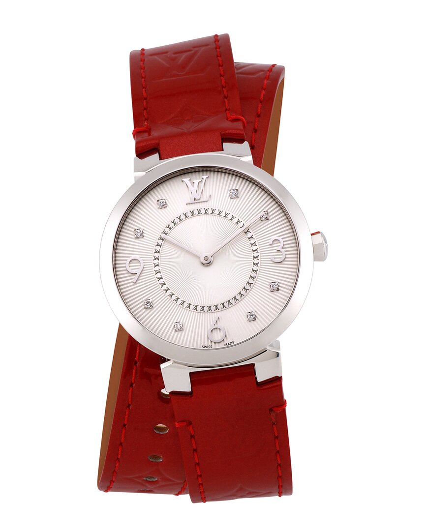 Pre-owned Louis Vuitton Women's Tambour Slim Diamond Watch (authentic Pre-loved)
