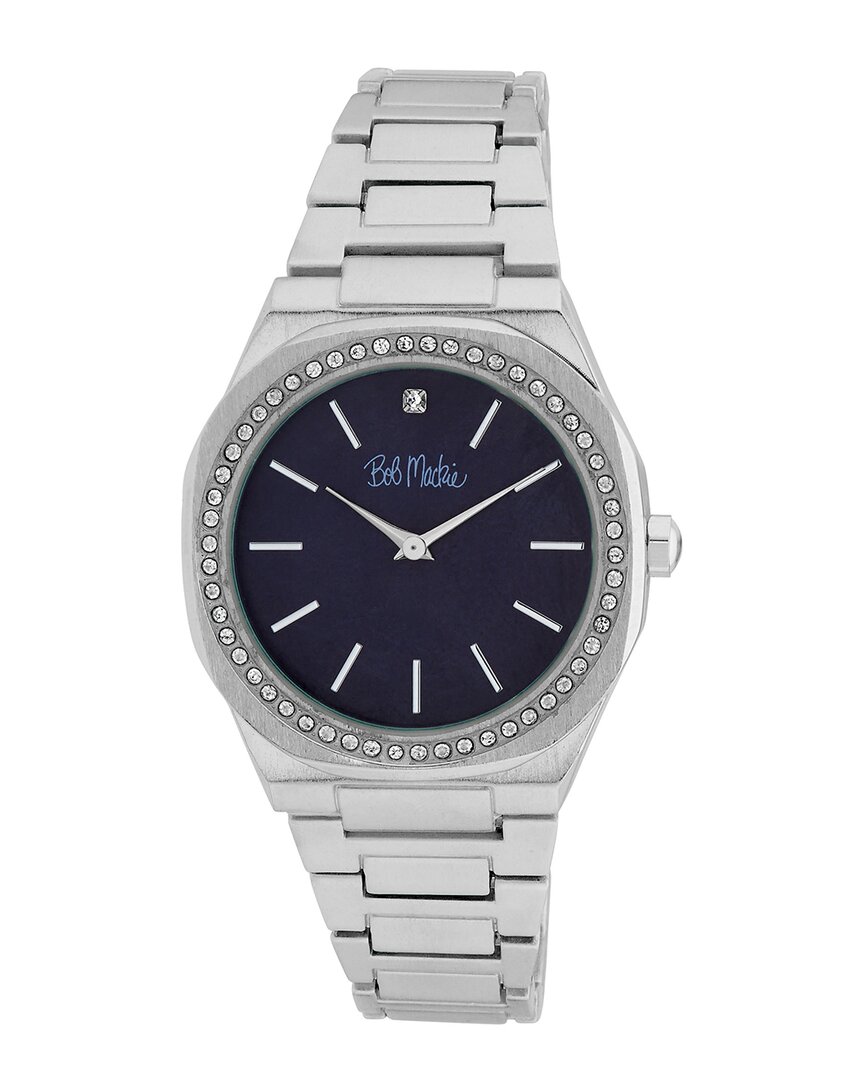 Bob Mackie Unisex Diamond Watch In Silver