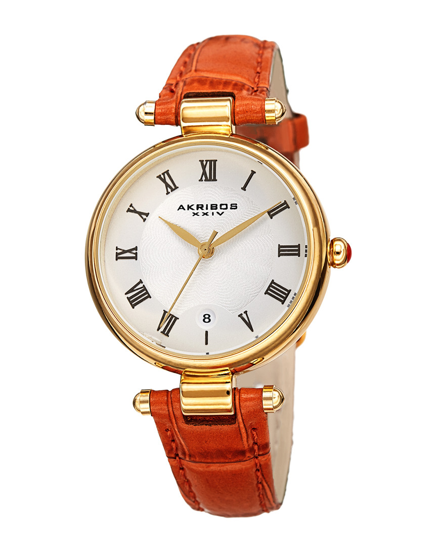 Akribos Xxiv Women's Genuine Leather Watch