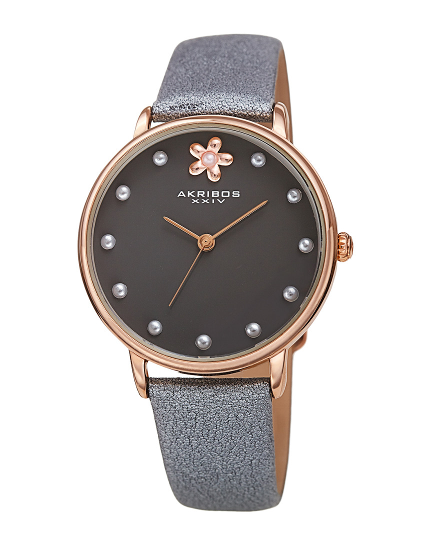 Akribos Xxiv Women's Genuine Leather Watch