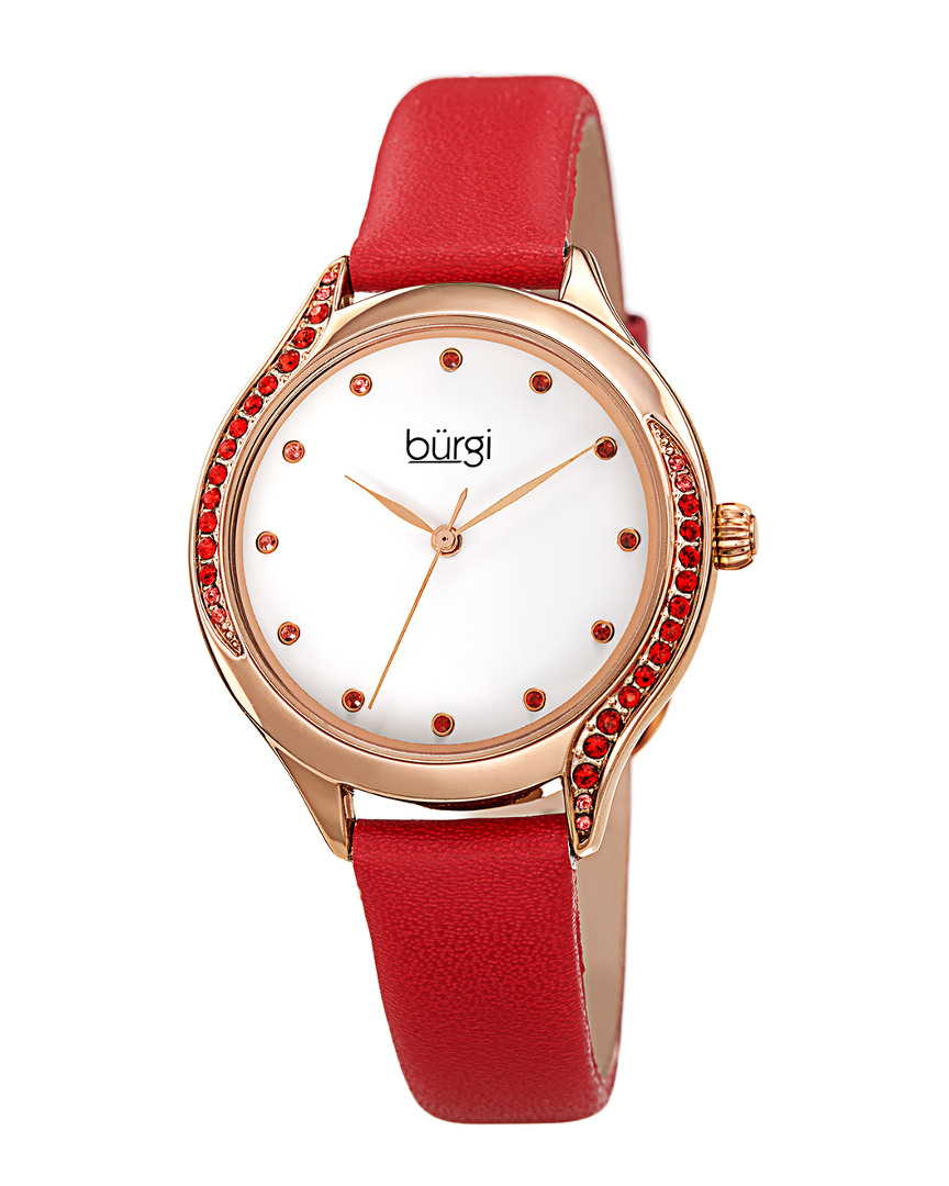 Burgi Women's Genuine Leather Watch