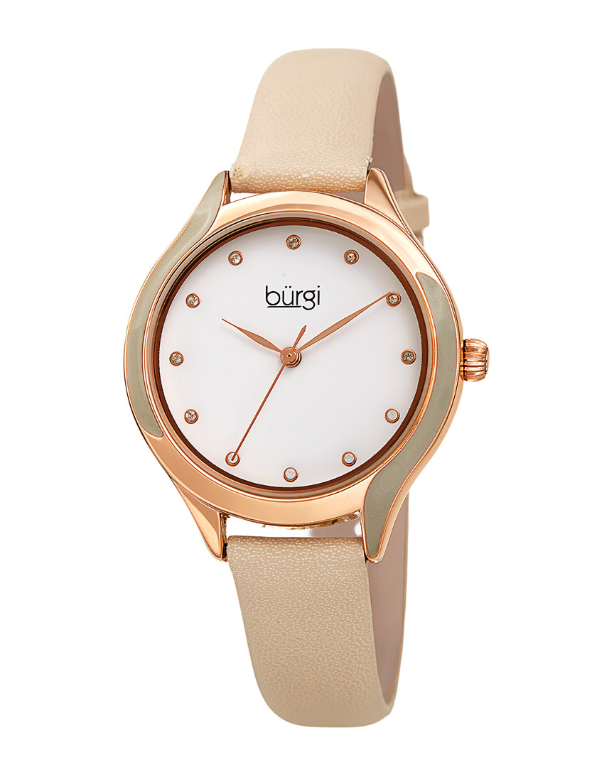 Burgi Women's Genuine Leather Watch