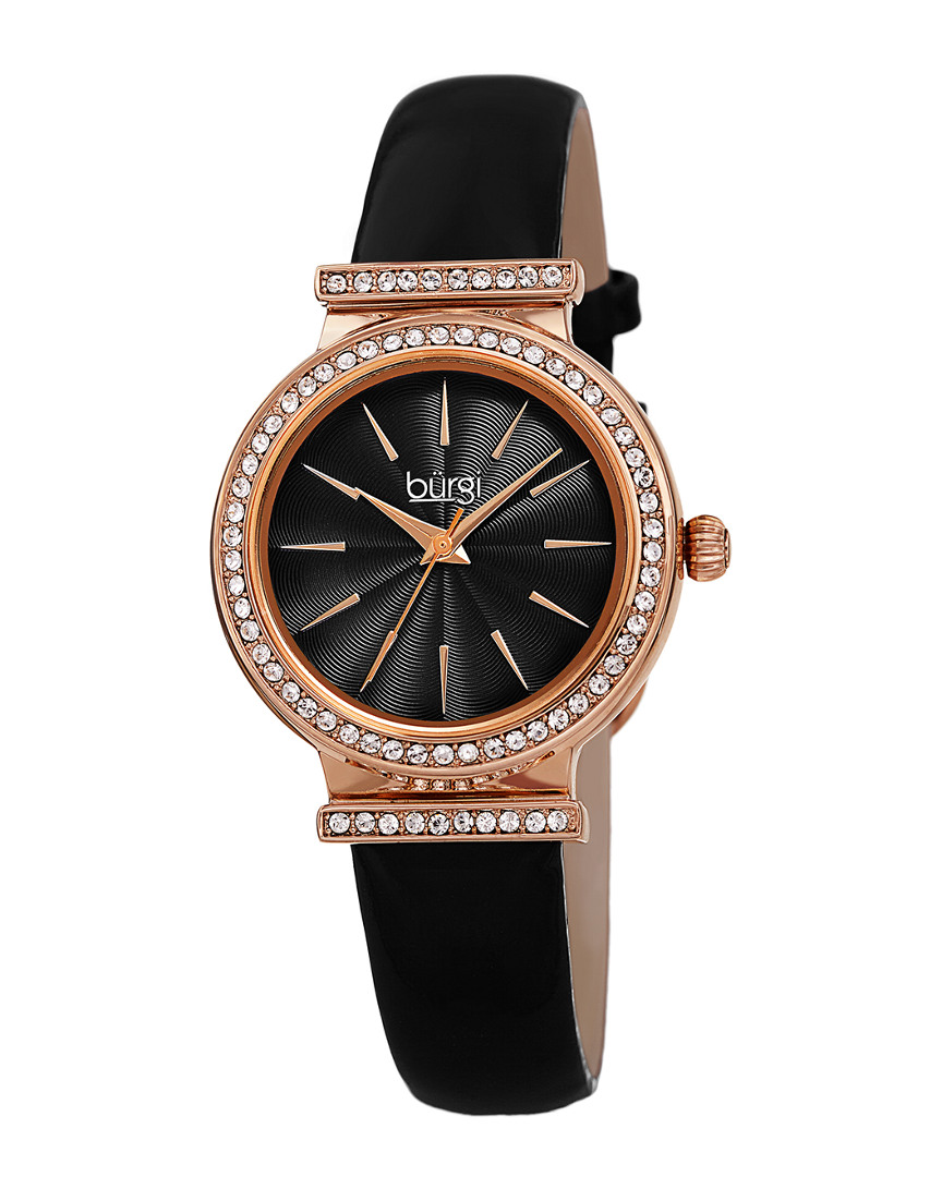 Burgi Women's Genuine Patent Leather Watch