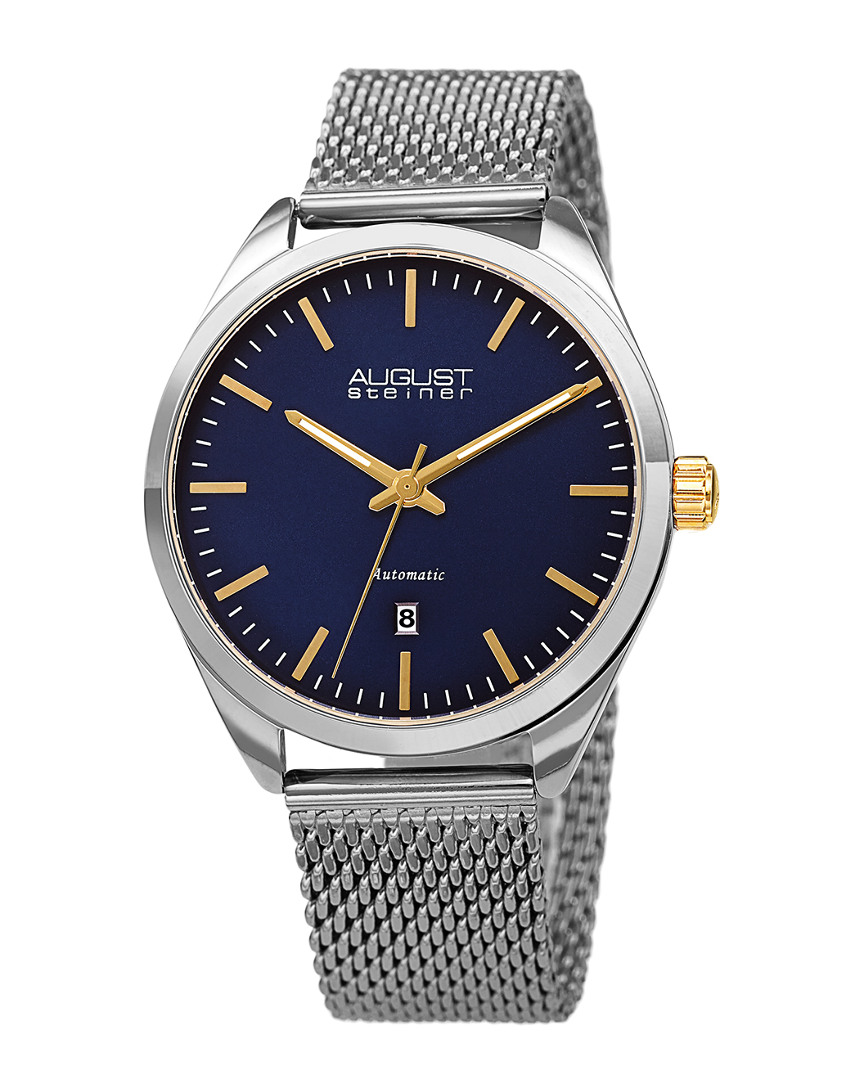 August Steiner Men's Stainless Steel Mesh Watch