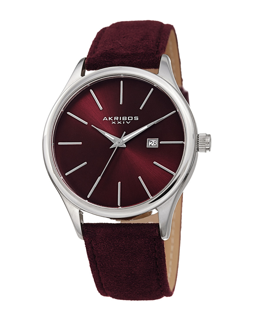 Akribos Xxiv Men's Leather Watch