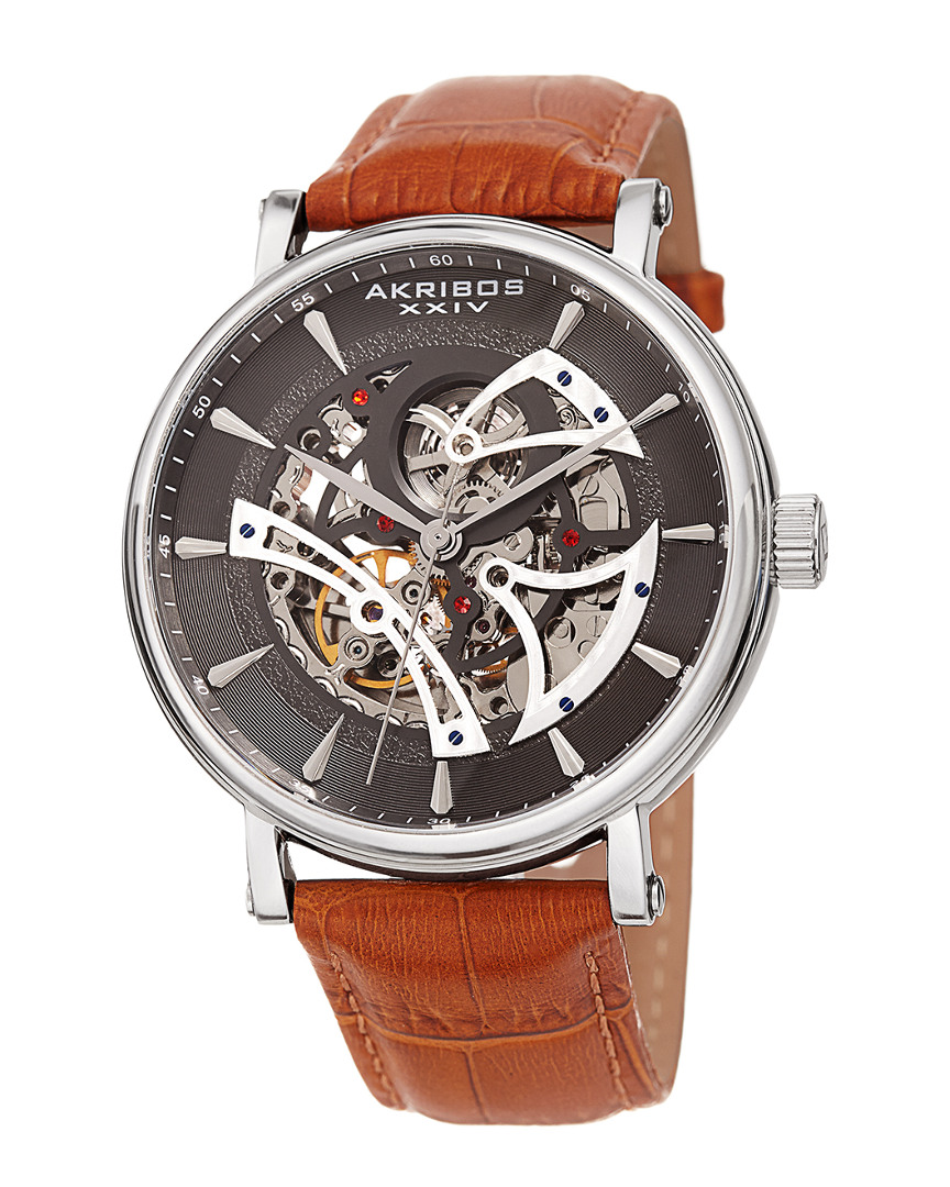 Akribos Xxiv Men's Leather Watch