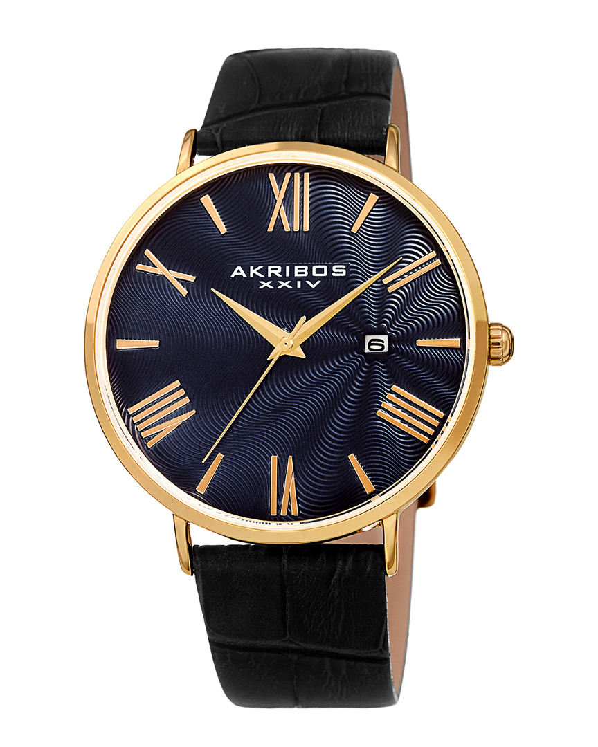 Akribos Xxiv Men's Leather Watch