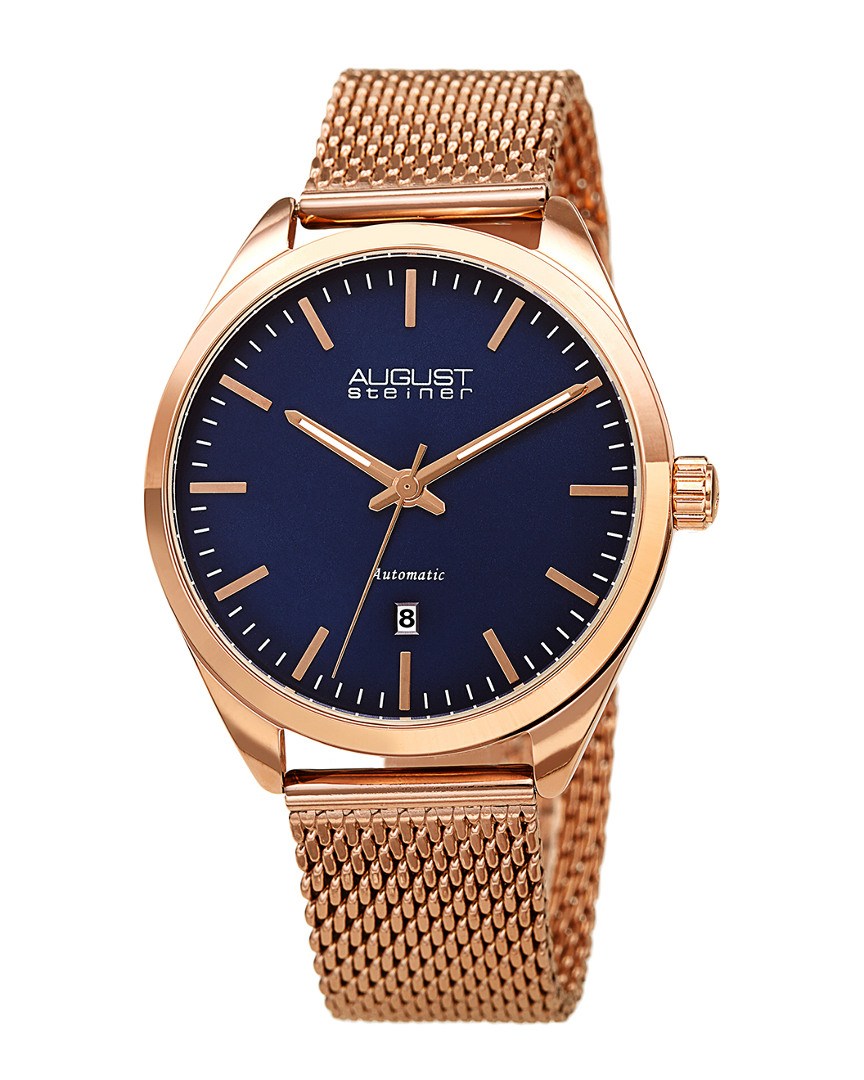 August Steiner Men's Stainless Steel Mesh Watch