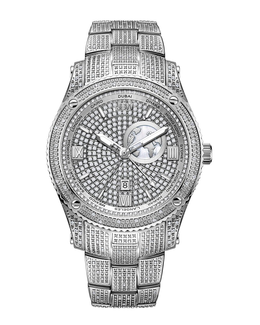 Jbw Men's Jet Setter Gmt Diamond Watch In Metallic